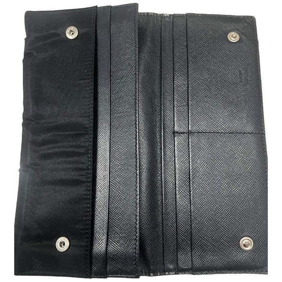 PRADA Tessuto Long Continental Envelope Wallet Nylon Blue Authentic - Picture 6 of 8